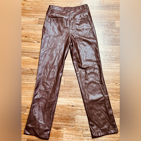 7 For all mankind vegan leather pants in chocolate brown. Size XS - Picture 5 of 5